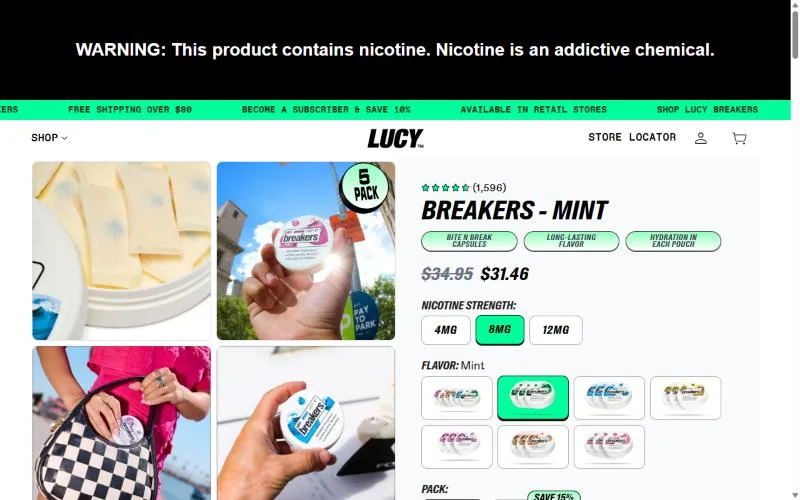 Screenshot: Lucy Breakers Breakers product page